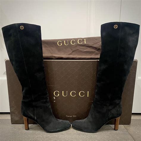 gucci boots women tall|gucci suede tall boots.